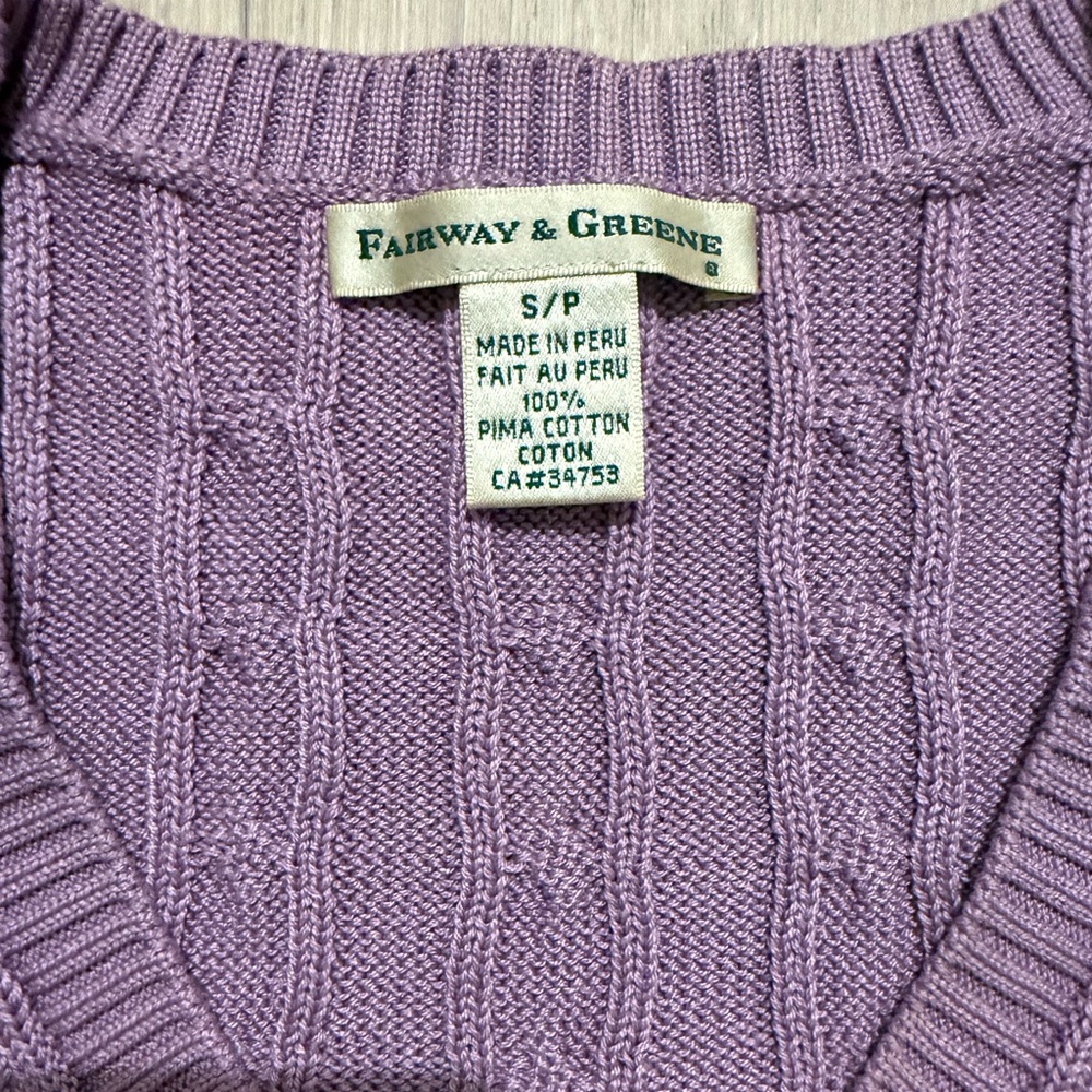 Fairway & Greene Lavender V-Neck Sweater - Picture 7 of 8